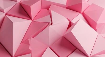 Fototapeta premium Vibrant pink geometric shapes in dynamic 3D arrangement