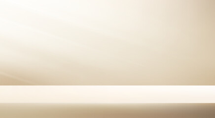 Empty Beige studio room background Space for selling products, backdrop, wallpaper, background, text. Empty Room Studio with table. Vector illustration.