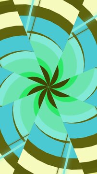 Abstract Swirling Geometric Pattern with Yellow Green and Blue Tints