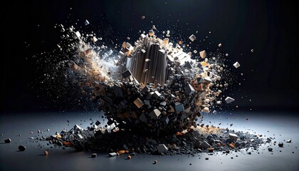 A metallic core shattering into radiant shards&hellip;