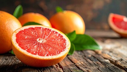 A halved grapefruit glowing in sunlight&hellip;