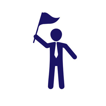 MAN WITH A FLAG IN HAND