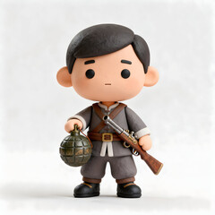 gunpowder grenadier holding ancient explosive bomb