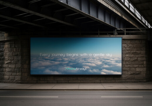 Inspirational Travel Advertisement Billboard Mockup PSD