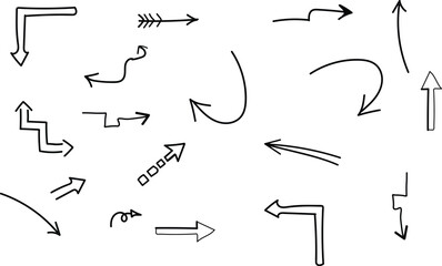 Collection of Hand Drawn Arrows in Various Directions and Styles vector illustration