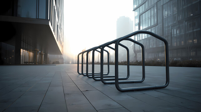 Outdoor Bicycle Rack with Empty Slots