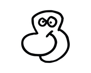 Simple Cartoon Owl Character Design with Minimalist Black Lines and Round Body