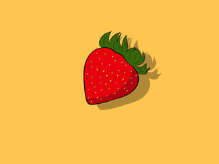 Illustration Of Strawberry Vector Image  

