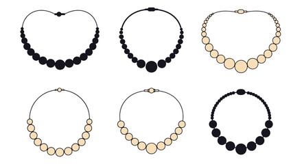 Fototapeta premium Pearl Necklace Line modern soft tone illustration