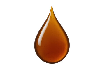Obraz premium Golden liquid honey drop glistening on transparent background