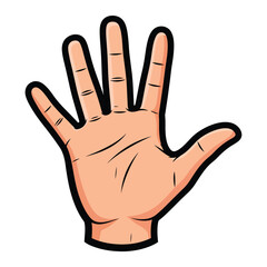 Obraz premium Illustration of an Open Human Hand.