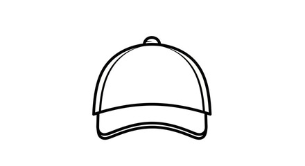 A simple line drawing baseball cap.