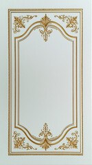 Obraz premium Ornate Architectural Panel: A close-up shot showcases an elegant, golden-detailed architectural panel against a minimalist backdrop, highlighting intricate craftsmanship.