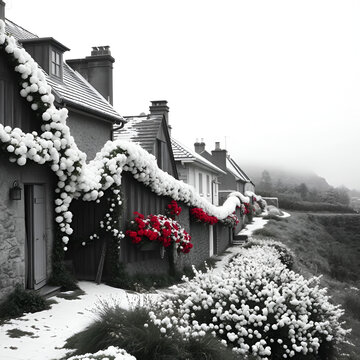 Guirlande, fanions blancs