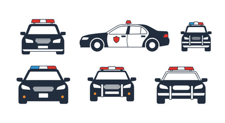 Police Car Line art creative modern color illustration © Ramjan