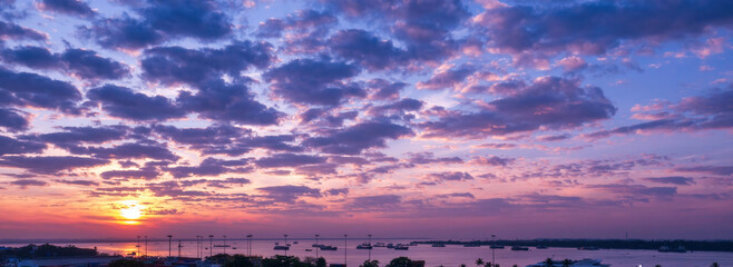 Purple pastel sky Romantic landscape sunrise foggy mountain in morning pastel tone.  Twilight Beautiful landscape foggy hills violet beautiful Purple sky sunset dramatic landscape mountain cloudscape
