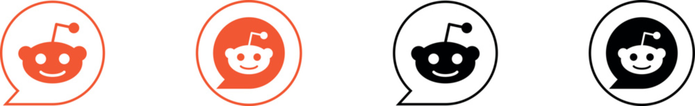 Transparent PNG available
reddit logo vector icon set. reddit mobile app icons. social network logos. reddit logo vector emblem social media community icon. Reddit app logo icon variations set, editor