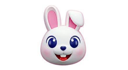 Fototapeta premium 3D White Bunny Face with Pink Accents