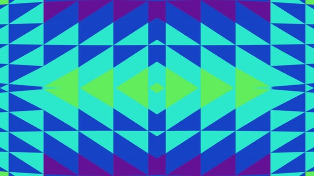 Geometric Tribal Pattern in Blue Purple and Green Tones with Sharp Edges