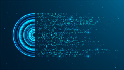Abstract infographics visualization. Big data code representation. Futuristic network or business analytics. Graphic concept for your design.