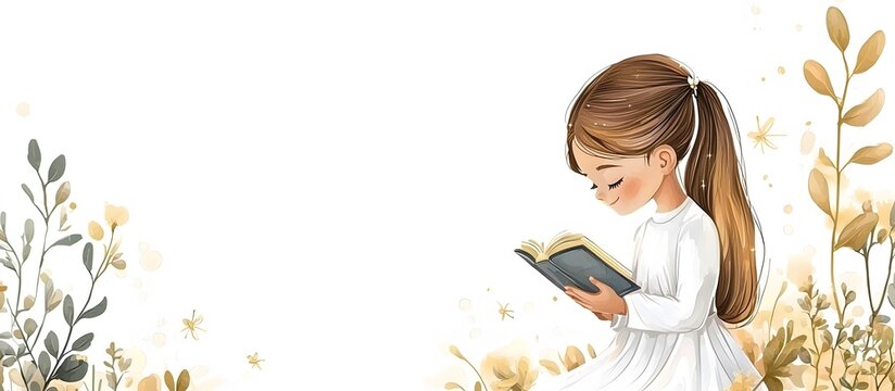 Concept of a religious ceremony for a girl's first communion