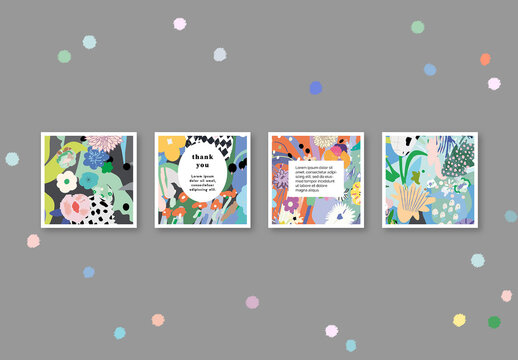 Floral Abstract Posters Layout