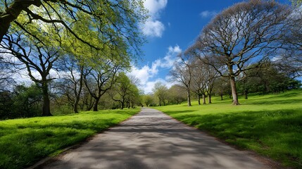 空広がる春の公園風景
