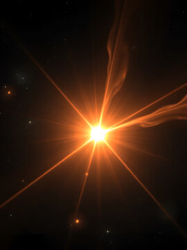 T Tauri star expelling powerful stellar jets twin beams of ionized gas stretching across space