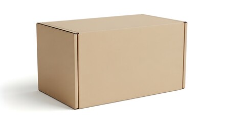 Plain Cardboard Box Packaging Mockup on White Background