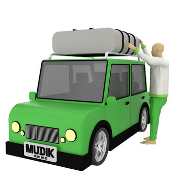 Homecoming Car 3D Illustration