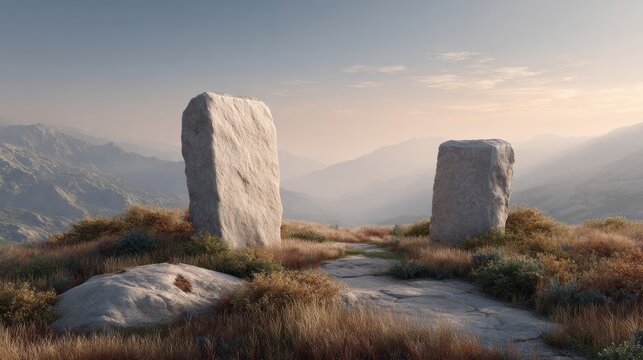 Divine commandments two stone tablets under sunlight