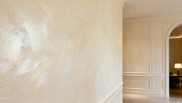 Luxury background texture interior wall plaster cream surface smooth finish subtle sheen pearlescent elegant classic refined soft neutral sophisticated backdrop design space minimal calm premium style