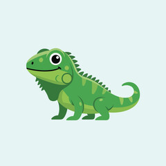 Obraz premium Cartoon Green Iguana