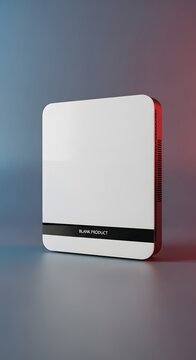 White and Black External Hard Drive on a Gradient Background.