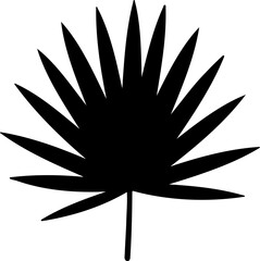 Green leaf saw palmetto silhouette vector flat illustration design.