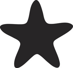 Star fish cartoon silhouette vector flat illustration design.