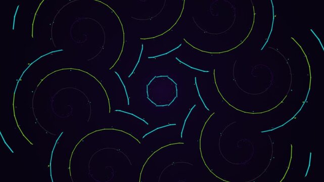 Seamless black and white abstract vector illustration featuring a circular pattern with swirl lines and fractal shapes for a modern wallpaper design backdrop