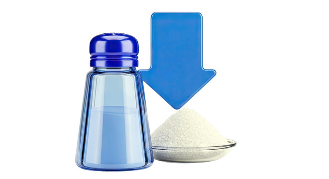 Salt Shaker with Decreasing Arrow and Pile of Salt