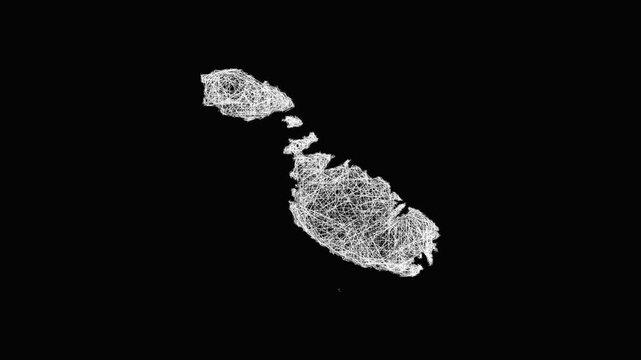 Sketch Malta outline map animation - smooth progressive reveal