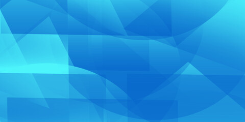 Obraz premium abstract blue geometric background with transparent overlapping squares and curved shapes for professional tech design. business and technology concept Blue Geometric Abstract Background. 3d triangles