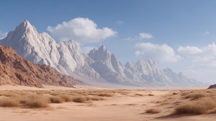 Naklejka premium Awe-inspiring Desert landscape near mountains. Natural