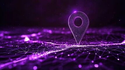 Low polygonal wireframe mesh lines connect points for enhanced navigation visuals. 