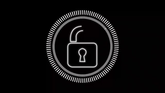 Simple security lock icon isolated icon , cyber security lock icon animation .
