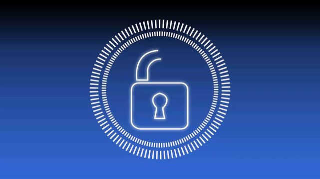 Simple security lock icon isolated icon , cyber security lock icon animation .