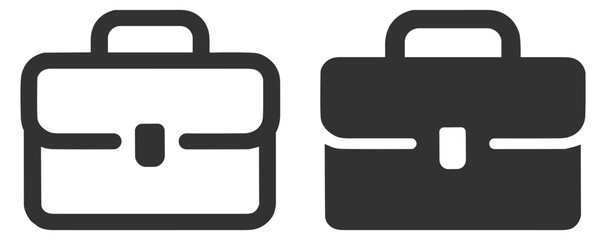 Obraz premium Briefcase business icon in outline and solid style, office work bag and professional portfolio symbol on transparent background