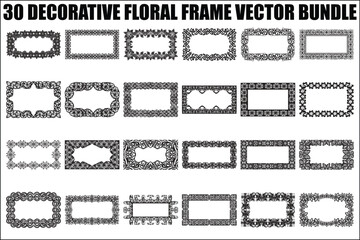 Fototapeta premium Decorative Floral Frame Bundle