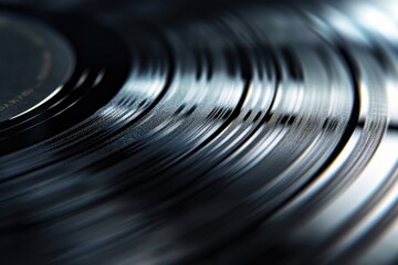 Vinyl records stacked in a close view showing grooves