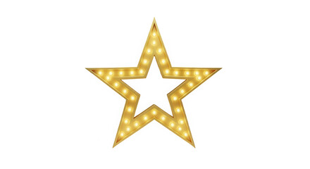 Fototapeta premium A radiant gold star with a sparkling pattern on a white background isolated on transparent background