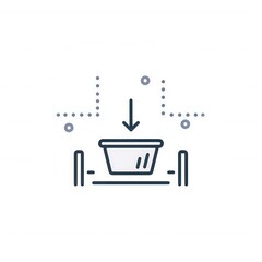 Illustration Depicting Downward Process, Workflow, and Logistics in Simplified Graphic Design