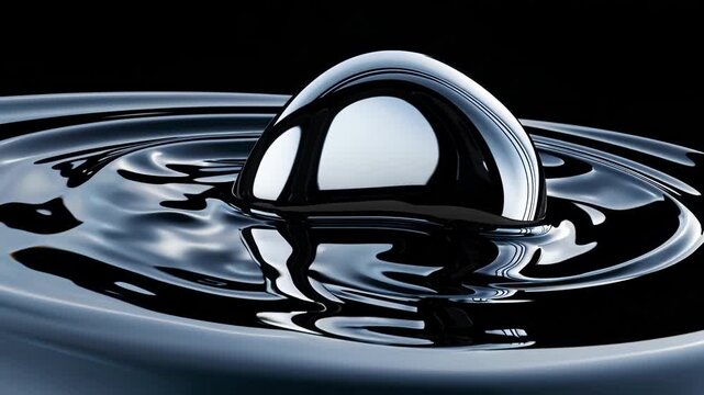 Reflections on water surface with a round object at center creating ripples in dark background